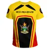Bandera de Zimbabue y Emblema Nacional Patrón Impresión 3D Transfronterizo Nuevo Camiseta de Manga Corta para Hombre Venta Directa de Fábrica Suministro