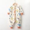 Saco de Dormir Infantil Acolchoado de Três Camadas para Outono e Inverno, Colcha Bebê com Pernas Separadas Anti-Chute, Roupa de Uma Peça para Meninos e Meninas, Pijama para Usar em Casa