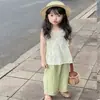 Conjunto de Verão Sem Mangas para Bebê Menina 2026 Novo Roupa Infantil Moda Colete Calça Longa Conjunto de Duas Peças Tendência Atacado