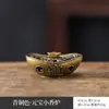 Pequeño Quemador de Incienso de Pera Xiangyun Nuevo Estilo Chino Aleación Pequeño Quemador de Incienso Portainciensos de Dragón y Fénix Quemador de Bobina de Incienso Pastillas de Aromaterapia
