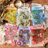 Paquete de Materiales Poesía de Azúcar: Serie Flor Talk Diario Vintage Pegatinas Florales DIY, 100 Piezas, 6 Diseños
