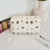 31291 Bolsa de Cosméticos de Mano Acolchada Fresca para Niñas de Gran Capacidad Linda Almacenamiento Estudiante Cremallera Bolsa de Papelería Bolsa para Lápices