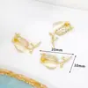 Accesorios para pulseras, collares, joyería DIY versátiles y creativos, colgante geométrico con circonita de rhinestone microincrustada, chapado en cobre de oro real 18K