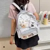 Mochila estilo universitario para estudiantes universitarias, mochila de lunares estilo coreano, mochila escolar transparente de gran capacidad, mochila escolar linda para niña