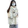 Suéter fino de escamas de pez para mujer, holgado, adelgazante, talla grande, top para cubrir la carne de estudiante, con cremallera, con capucha, moda, abrigo versátil