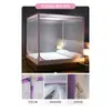 Mosquitero Fuanan con Techo Cuadrado y Tres Puertas para Verano, Adecuado para Dormitorios de Estudiantes, Uso Doméstico, con Soporte Anticaídas, Mosquitero Fijo y Plegable