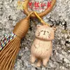 Nuevo Colgante de Borla para Llavero de Gato Tallado en Madera de Haya Yiming Xianyuan Dibujo Animado Lindo Colgante