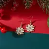 Pulseira de Festa de Natal Europeia e Americana com Strass Desenho Animado Pingente de Sino de Natal Pérola Floco de Neve Conjunto de Pulseira de Camada Dupla