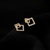 Pendientes Cuadrados Geométricos Simples Estilo Coreano para Mujer Celebridad de Internet Pendientes Cuadrados de Gama Alta Pendientes Versátiles Simples de Otoño e Invierno