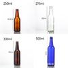 Botella de vidrio para refresco de 330ml botella de vino 250ml 500ml botella de cerveza de vidrio transparente marrón botella vacía