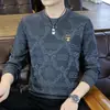 Sudadera para hombre, nueva marca de moda de otoño, camiseta elegante de manga larga, top básico casual europeo de alta gama para hombre