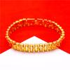 Pulsera de latón chapada en oro rosa para mujer al por mayor, pulsera sencilla de oro arenado con flor, pulsera sencilla de flor de melocotón para la mano