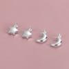 Plata Esterlina S925 Simple y Fresco Sólido Pequeña Estrella y Luna Colgante Accesorios Piezas Pequeñas Colgante Pulsera DIY Collar
