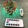 Luces LED de Colores Control Remoto Luces de Hadas Cadena de Luces Luces de Estrella Cable de Cobre Luces Decorativas de Ambiente USB Impermeables Luces Intermitentes Navideñas