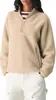 Suéter de Forro Polar para Mujer 2025 Otoño e Invierno Moda Europea y Americana Nuevo Sudadera con Cremallera y Bolsillo de Cuello Alto para Mujer