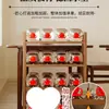 Rack de Armazenamento de Conjunto de Chá Estilo Chinês Novo em Madeira Maciça Pequeno Prateleira de Chá Gabinete de Armazenamento para Exibição de Ornamentos de Chá Armário de Chá
