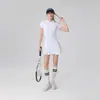 Elegante y Capaz Vestido de Verano con Cuello Polo Específico para Golf, Manga Corta, de Nailon, Moldeador, Falda de Fitness de Alta Gama
