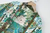 Punto Mujeres Nuevo Wholesale Estampado de Flor de Fénix Kimono de Algodón con Caída Chaqueta 8660