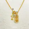Broca de ponto cruz aço dourado pilão pilão empilhado pingente colar Wei Xue com pilão mágico pingente totalmente em diamante acessórios atacado