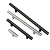 Manija de acero inoxidable para puertas de gabinetes, manija de gabinete de un solo agujero estilo americano negro para cajones, manija dorada nórdica en forma de T para puertas de armarios