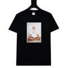 Camiseta de Manga Curta Supreme, Marca de Moda Americana de Peso Pesado, Estampa Clássica de Letras, Gola Redonda Boxy, Caimento Solto, Manga Meia-Manga para Homens e Mulheres