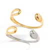 Diseño Minimalista Acero Inoxidable 18K Color Block Pulsera Abierta Lisa Lujo Ligero Joyería Transfronteriza de Gama Alta