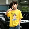 Camiseta de Algodão de Verão Estilo Novo para Meninos, Fresca e Estilosa, Manga Curta, Corte Amplo
