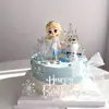 Elsa Elsa Decoración de Pastel de Princesa Adorno de la Reina de Hielo y Nieve Hecho a Mano Olaf Castillo Tarjeta Plug-In de Cumpleaños