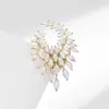Broche Nuevo Estilo Francés Espiga de Trigo Broche Magnético Simple con Acabado de Alta Gama, Broche sin Costuras Lleno de Diamantes, Accesorio de Lujo Ligero, Regalo de Vacaciones
