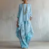 En stock 2026 Estación independiente transfronteriza de Amazon europea y americana conjunto de top liso y pantalones de pierna ancha atuendo casual de dos piezas para mujer