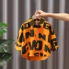 Cardigan fino versátil de moda com letras novo para meninos, primavera e outono, manga longa, solto, top jaqueta da moda
