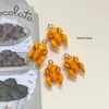 Liga de Metal Pintada à Mão com Óleo Gotejado Brinquedo Alimentício Batatas Fritas Coxas de Frango Frito Torradas Mini Hambúrgueres Pingentes DIY Colar Corrente de Celular
