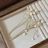 Grampo de Cabelo Flor Borboleta com Acabamento de Luxo, Acessório de Cabelo com Franja de Pérolas, Novo Grampo de Cabelo Fresco Estilo Chinês, Grampo de Cabelo Estilo Antigo