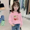 Camiseta de Manga Larga para Niña, Algodón Puro Estilosa de Primavera y Otoño, Camiseta Básica, Estilo Coreano, Ropa Interior Casual de Otoño para Niños con Dibujos