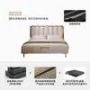 Cama de Madera Maciza 1.8m Estructura de Cama Doble para Apartamentos Pequeños 1.5m Moderna Simple Madera de Haya Cama de Olas Acolchada