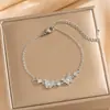Pulsera Ajustable con Lazo Chapado en Oro Real Incrustado con Circonio Pulsera de Lujo Ligero de Alto Temperamento Pulsera de Moda Retro Francesa