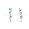 Brincos de tarraxa F13 em titânio, zircônia cúbica quadrada, pingente de cone pontiagudo, brincos de cartilagem, joias de piercing em liga de titânio G23, brincos de hélice