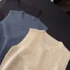 Chaleco de punto de cuello redondo para mujer, nueva colección otoño/invierno 2026, color liso, diseño simple, perfecto para usar en capas, sin mangas