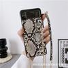 Funda para Teléfono Galaxy Z Flip4 Patrón de Piel de Serpiente Cadena Cruzada para Samsung Z Flip3 Cubierta Protectora Plegable