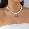 Colar Girassol Boêmio Vintage Hip-Hop Alto Padrão Totem Deus Sol Fragmento de Pedra Nicho Corrente para Clavícula Acessório