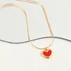 2025 Moda Transfronteriza Estilo Coreano Popular Dulce Collar Rojo de Amor Temperamento Exquisito Pequeño Collar para Clavícula Venta al por Mayor