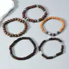 Transfronterizo Europeo y Americano Más Vendido Estilo Bohemio Hecho a Mano con Cuentas Paz Juego de 5 Piezas Cordón Elástico Hombres Cuentas de Madera