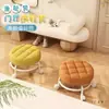 Taburete con Ruedas Giratorias para Uso Doméstico, Taburete Bajo con Ruedas, Taburete Infantil, Silla Pequeña con Ruedas, Taburete Redondo Móvil, Taburete para Sofá de Sala de Estar