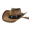 Nuevo Sombrero de Paja Vaquero Pintado en Spray para Primavera y Verano para Hombres y Mujeres Viajando a la Costa y la Playa Sombrero de Protección Solar Pqbznz018