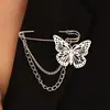 Broche Europeu e Americano Transfronteiriço de Joias em Formato de Coração Estrela Estrela de Quatro Pontas Corrente com Franja Acessório de Roupa para Mulheres Moda de Luxo Leve Acessório de Alfinete