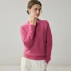 Suéter de punto de hilo multicolor floral, cuello redondo, engrosado, 100% cachemira, nuevo estilo otoño/invierno, suave, cálido y de alta gama, capa base
