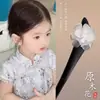 Grampo de Cabelo de Ébano Estilo Antigo para Meninas Adereço de Cabeça Hanfu Novo Estilo Chinês Acessórios Simples Saia com Rosto de Cavalo com Acessórios de Cabelo para Crianças