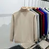 Suéter de punto de cuello alto nuevo para hombre y mujer, temporada Primavera Otoño 2026, marca de moda, holgado, cálido, tejido grueso, capa base de punto, prenda exterior