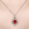 Colgante Acuario Amor Hueco Rubí Colgante Corindón Rojo Collar Colgante Patrón Diamante Completo Zircón Microincrustado