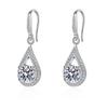 Moda simples brincos de moissanite ao vivo brincos banhados a ouro 18K na moda temperamento em forma de gota embutido brincos de zircão para mulheres